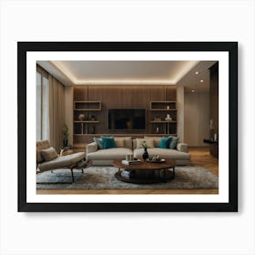 Modern Living Room AI interior design 7 Art Print