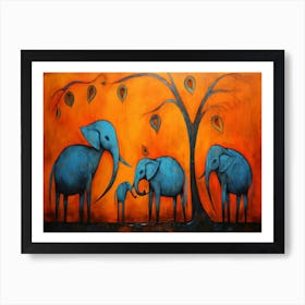 Family Elephants Art Print