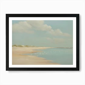 Seagulls at Beach Painting Art Print