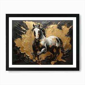 Gold Horse Painting 3 Art Print