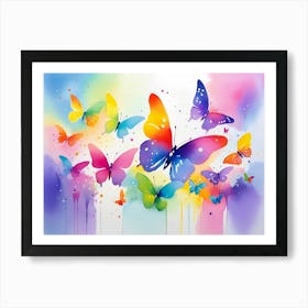 Colorful Butterflies 55 Art Print