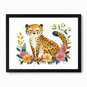 Little Floral Cheetah 4 Art Print