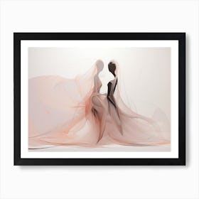 Two Brides In Wedding Dresses Art Print