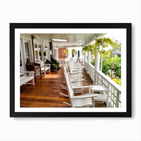 Porch Rocking Chairs in Edgartown (Martha’s Vineyard Series) Art Print