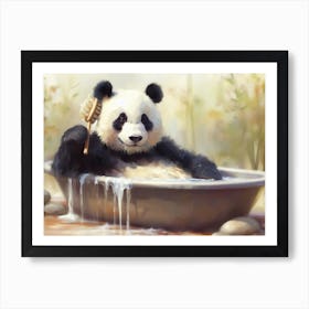 Panda Bear Bathing Art Print