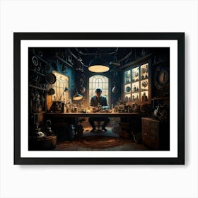 Man In A Dark Room Art Print