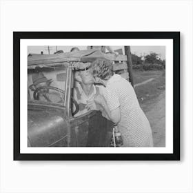 Kissing A Relative Goodbye, Muskogee, Oklahoma,Migrant Family Bound For California By Russell Lee Art Print