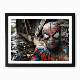 Spiderman,Marvel,Graffiti,People,Hero,Comic,Comic Bbok,Colorfulstreetart,Art Work,Digital Art Art Print