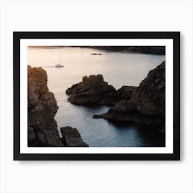 Sunset Sails Along The Islands Edge Art Print