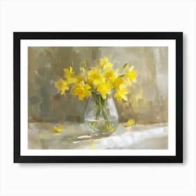 Yellow flowers In A Vase Art Print