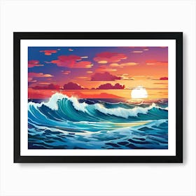 Sunset Over The Ocean 14 Art Print