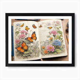 Butterflies In The Garden Art Print