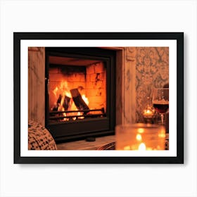 Fireplace In A Living Room Art Print