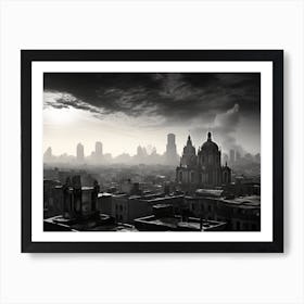 Black And White Photograph Of Mexico City Art Print