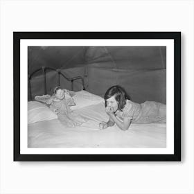 Child Migrant With Doll In Tent Home, Harlingen, Texas By Russell Lee Art Print