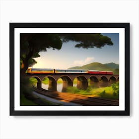 A train passes through the nine-arch bridge in Sri Lanka 4 Art Print