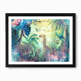 Exotic Junlge Animal Art Illustration In A Painting Style 04 Art Print