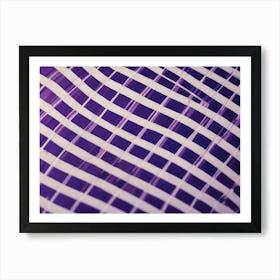 Abstract Image Of A Purple Surface With A Grid Of White Lines, Creating A Geometric And Textured Background Art Print