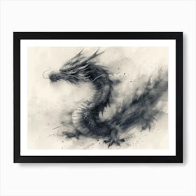 Calligraphic Wonders: Dragon Painting 1 Art Print