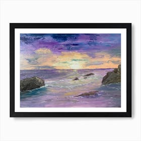 Sunset At The Beach 1 Art Print