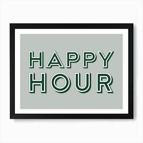 Happy Hour Sage Green Art Print