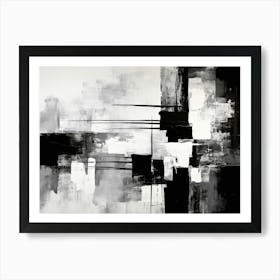 Layers Abstract Black And White 1 Art Print