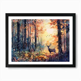 Deer In The Woods 3 Art Print