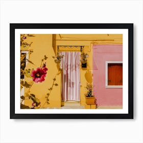 Flower Burano Door, Italy Art Print