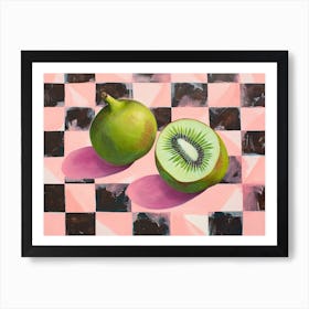 Kiwi & Fig Pink Checkerboard Art Print