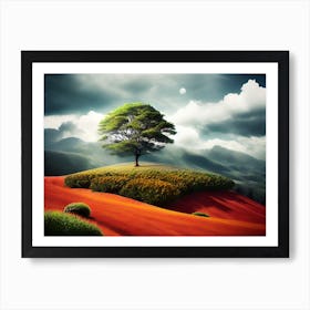 Lone Tree On A Hill Art Print