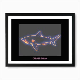 Neon Pink Orange Carpet Shark Poster 1 Art Print