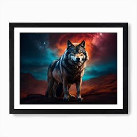 Wolf Howling At The Moon 6 Art Print