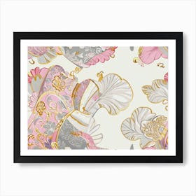 Pink And Gold 1 Art Print