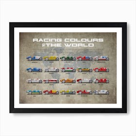 Racing Colours of The World Art Print