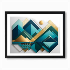 Abstract Mountain vector art Art Print