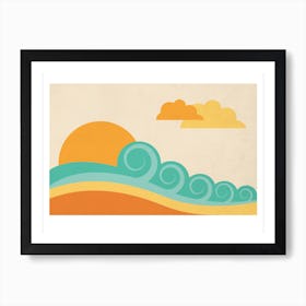 Retro Beach Art Print