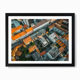 Milan street from above. Art Print