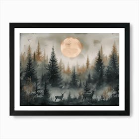 Deer In The Forest Art Print