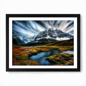 Long Exposure Of The Mountains Art Print