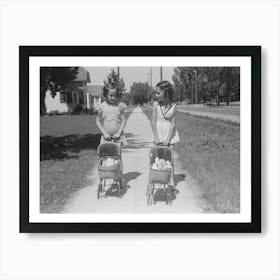 Little Girls With Their Dolls And Buggies,Caldwell, Idaho By Russell Lee Art Print