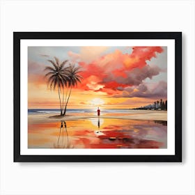 Beach Peaceful landscape,sunset Art Print