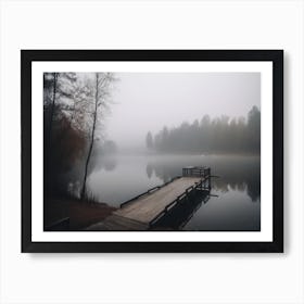Foggy Morning At The Lake Art Print