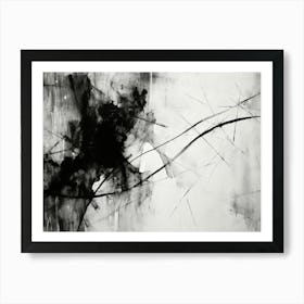 Connection Abstract Black And White 7 Art Print