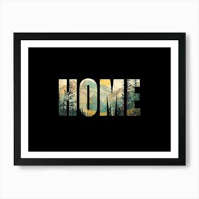 Home Poster Landscape Retro Illustration 1 Art Print