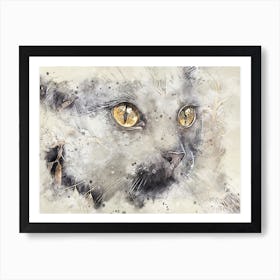 Cat Art Illustration In A Painting Style 01 Poster