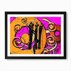 Tribal African Art Illustration In Painting Style 104 Art Print