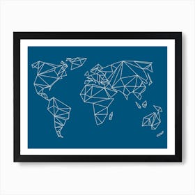 Geometrical World Indigo Art Print