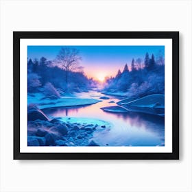 River In Winter Art Print
