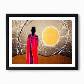 Tribal African Art Illustration In Painting Style 048 Art Print