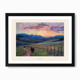 Western Sunset Landscapes Wyoming 3 Poster Art Print